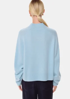Pale Blue Wool Funnel Neck Knit