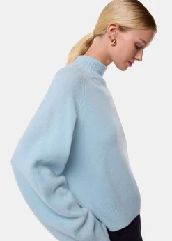 Pale Blue Wool Funnel Neck Knit
