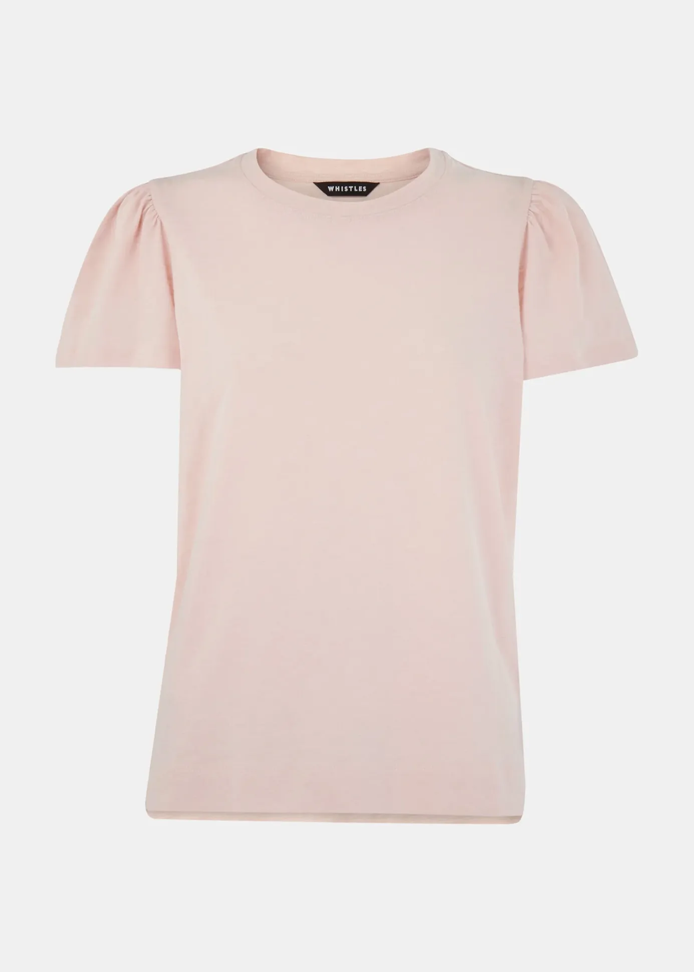 Pale Pink Cotton Frill Sleeve T-Shirt