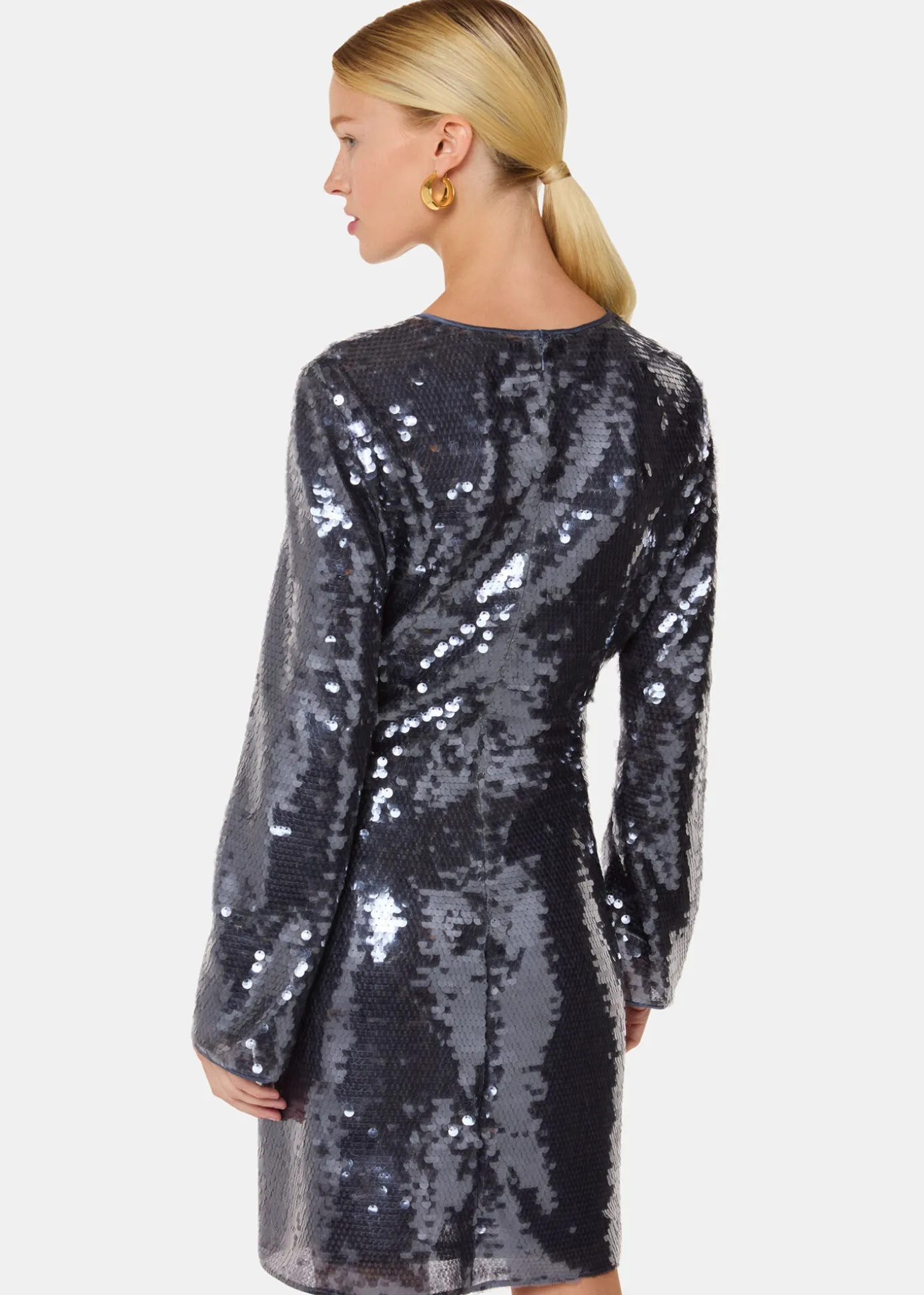 Pewter Sequin Mini Dress