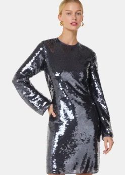 Pewter Sequin Mini Dress