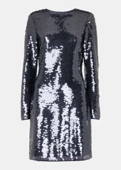 Pewter Sequin Mini Dress