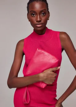 Pink Avah Zip Top Clutch