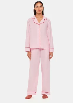 Pink Contrast Piping Pyjamas