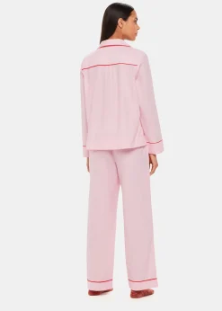 Pink Contrast Piping Pyjamas