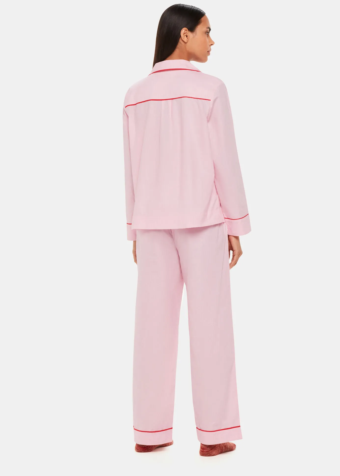 Pink Contrast Piping Pyjamas