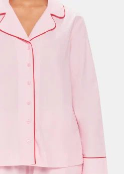 Pink Contrast Piping Pyjamas