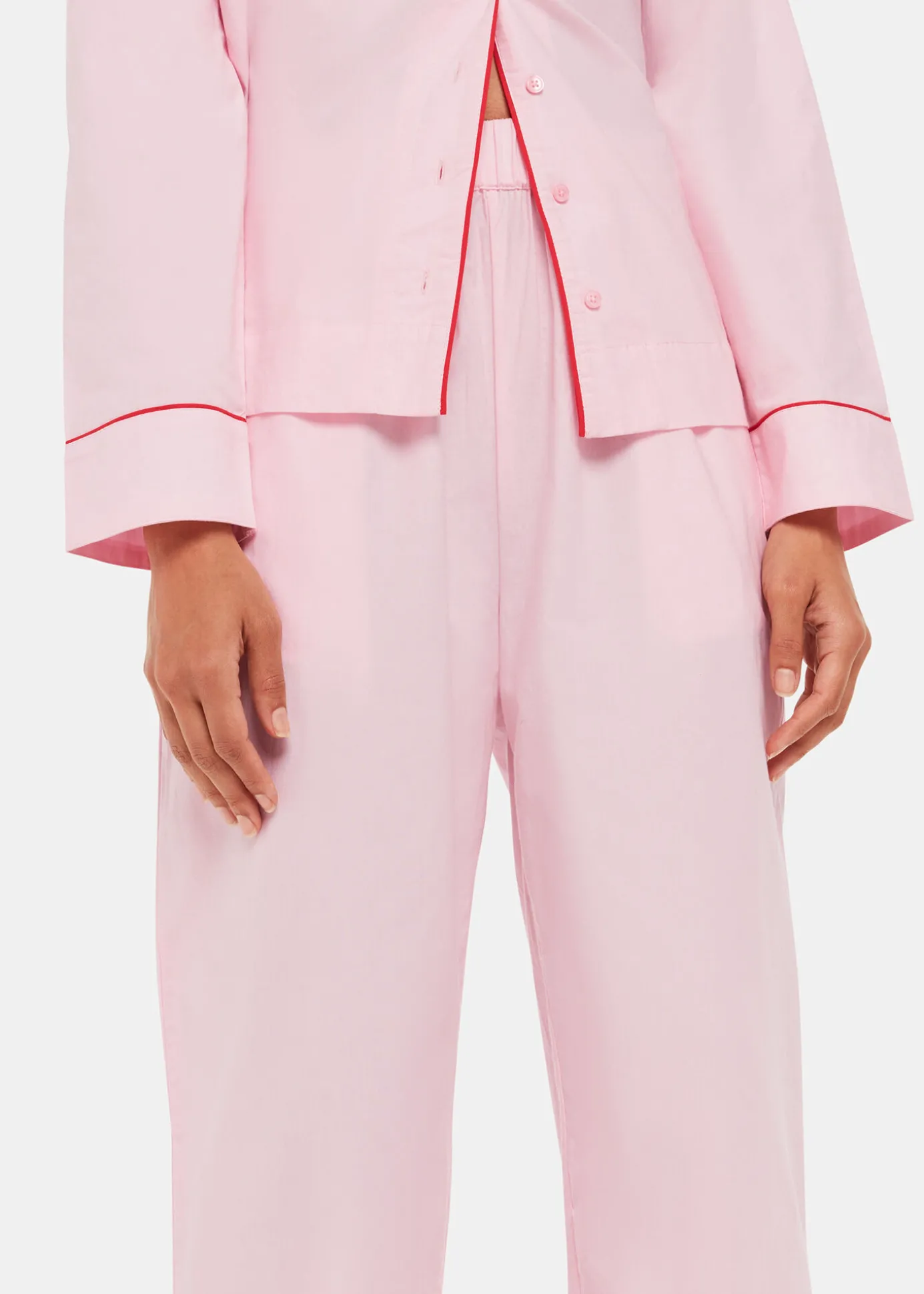 Pink Contrast Piping Pyjamas