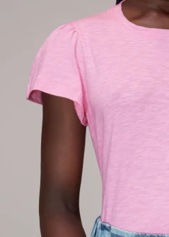 Pink Cotton Frill Sleeve T Shirt