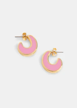 Pink Double Enamel Earring