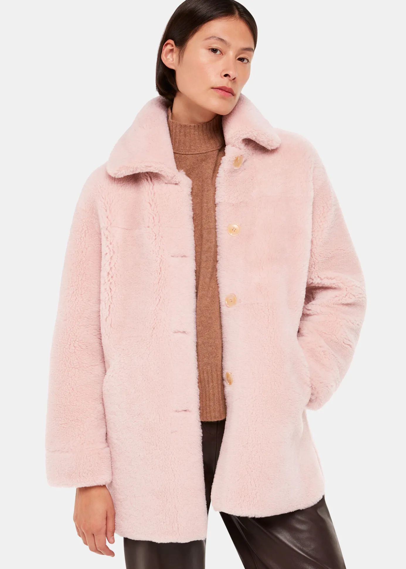 Pink Mia Shearling Coat
