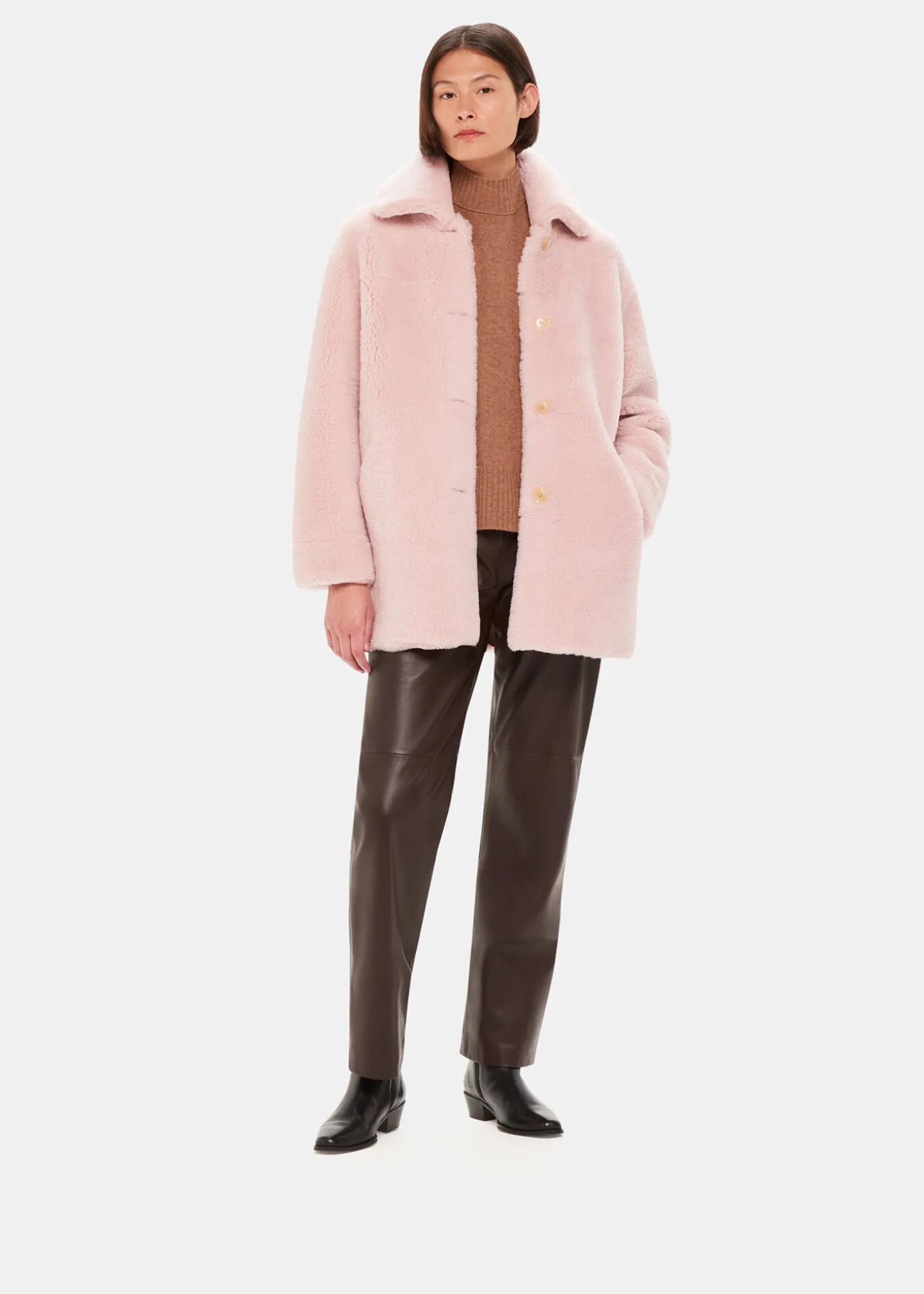 Pink Mia Shearling Coat