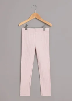 Pink Ribbed Leggings