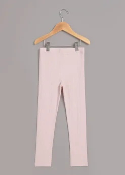 Pink Ribbed Leggings