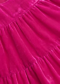 Pink Sawyer Velvet Tiered Dress