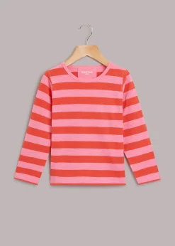 Pink Stripe Long Sleeve Tee