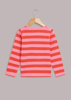 Pink Stripe Long Sleeve Tee