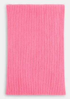 Pink Wool Mix Rib Scarf