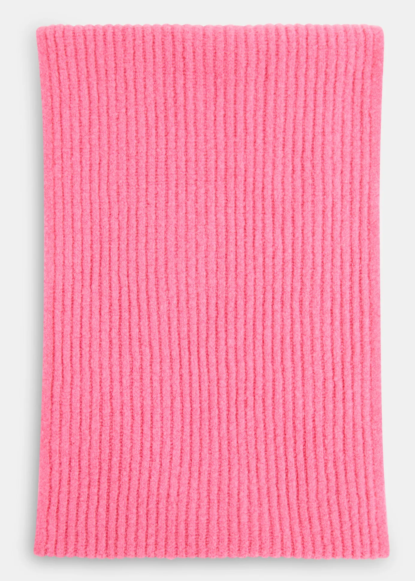 Pink Wool Mix Rib Scarf