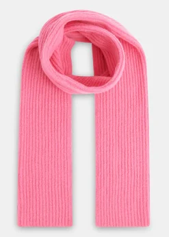 Pink Wool Mix Rib Scarf