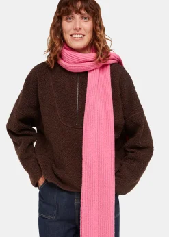Pink Wool Mix Rib Scarf