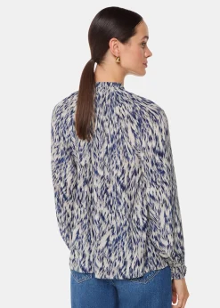 Purple Paige Ripple Leopard Blouse