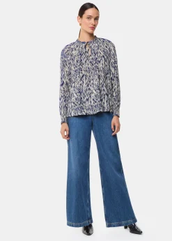 Purple Paige Ripple Leopard Blouse