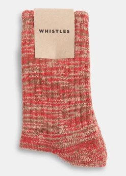 Red Chunky Marl Socks