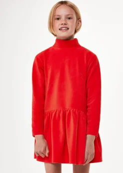 Red Corduroy Jersey Dress