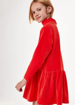 Red Corduroy Jersey Dress