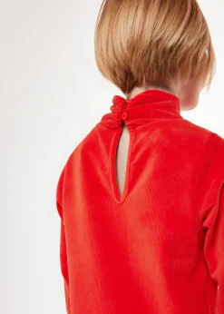 Red Corduroy Jersey Dress