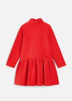 Red Corduroy Jersey Dress