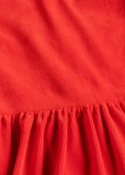 Red Corduroy Jersey Dress