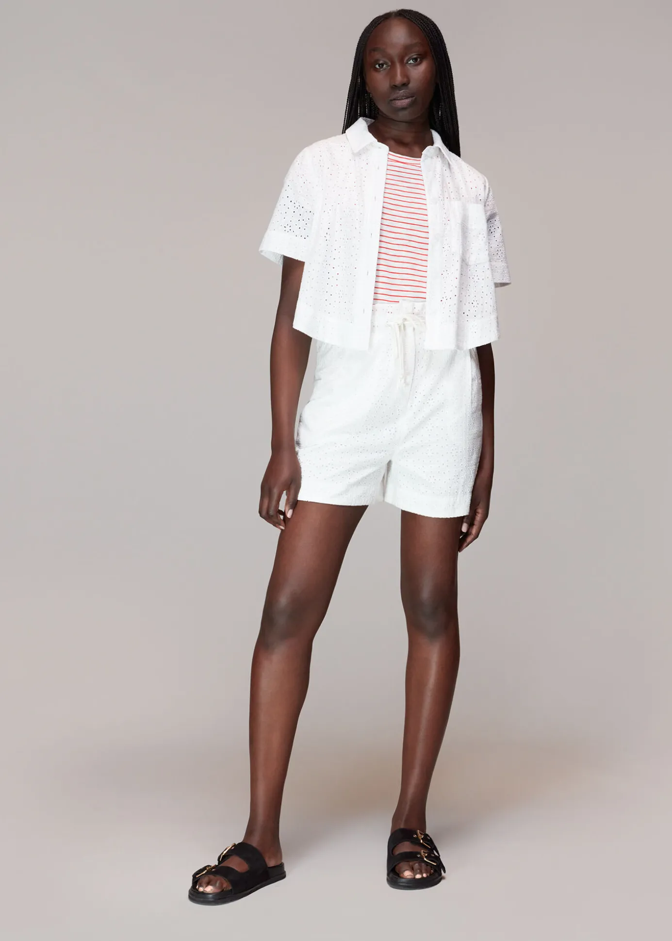 Red Cotton Frill Stripe T Shirt