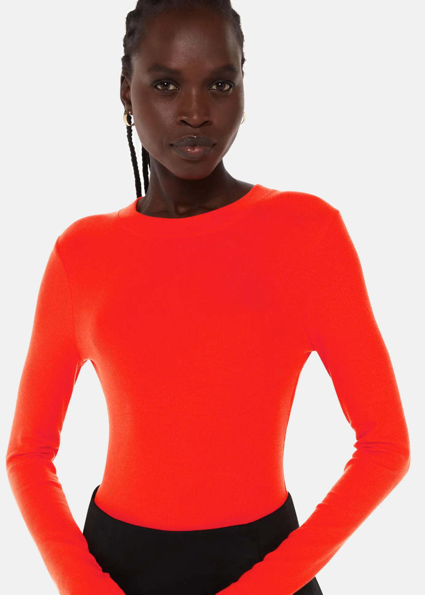 Red Essential Ribbed Crew