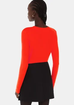 Red Essential Ribbed Crew