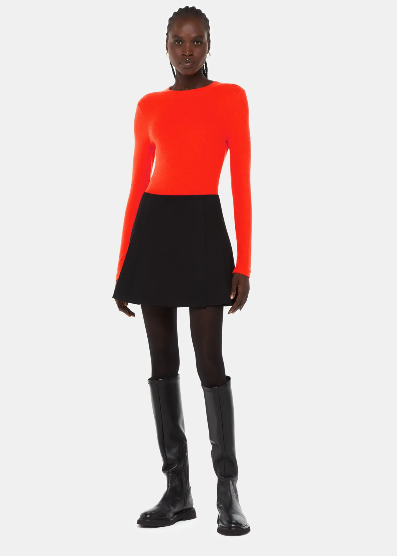 Red Essential Ribbed Crew