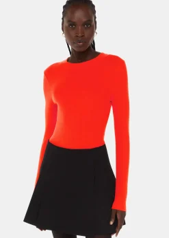 Red Essential Ribbed Crew