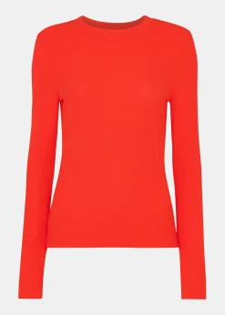 Red Essential Ribbed Crew