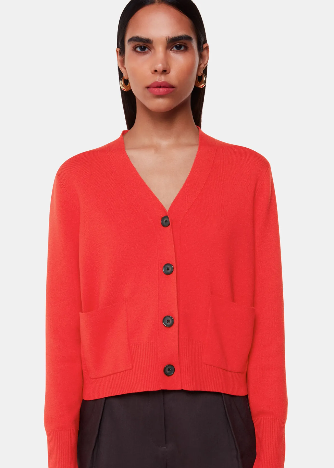 Red Leah Pocket Detail Cardigan