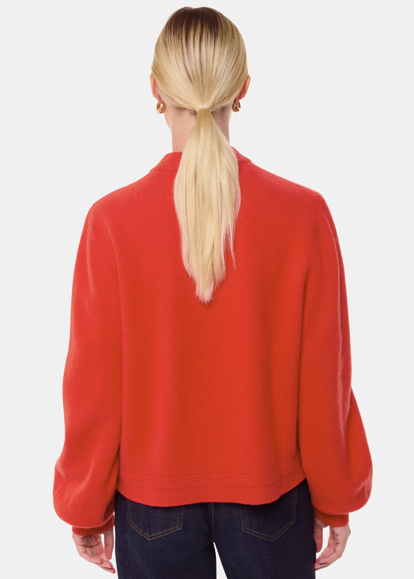 Red Zip Front Bomber Knit