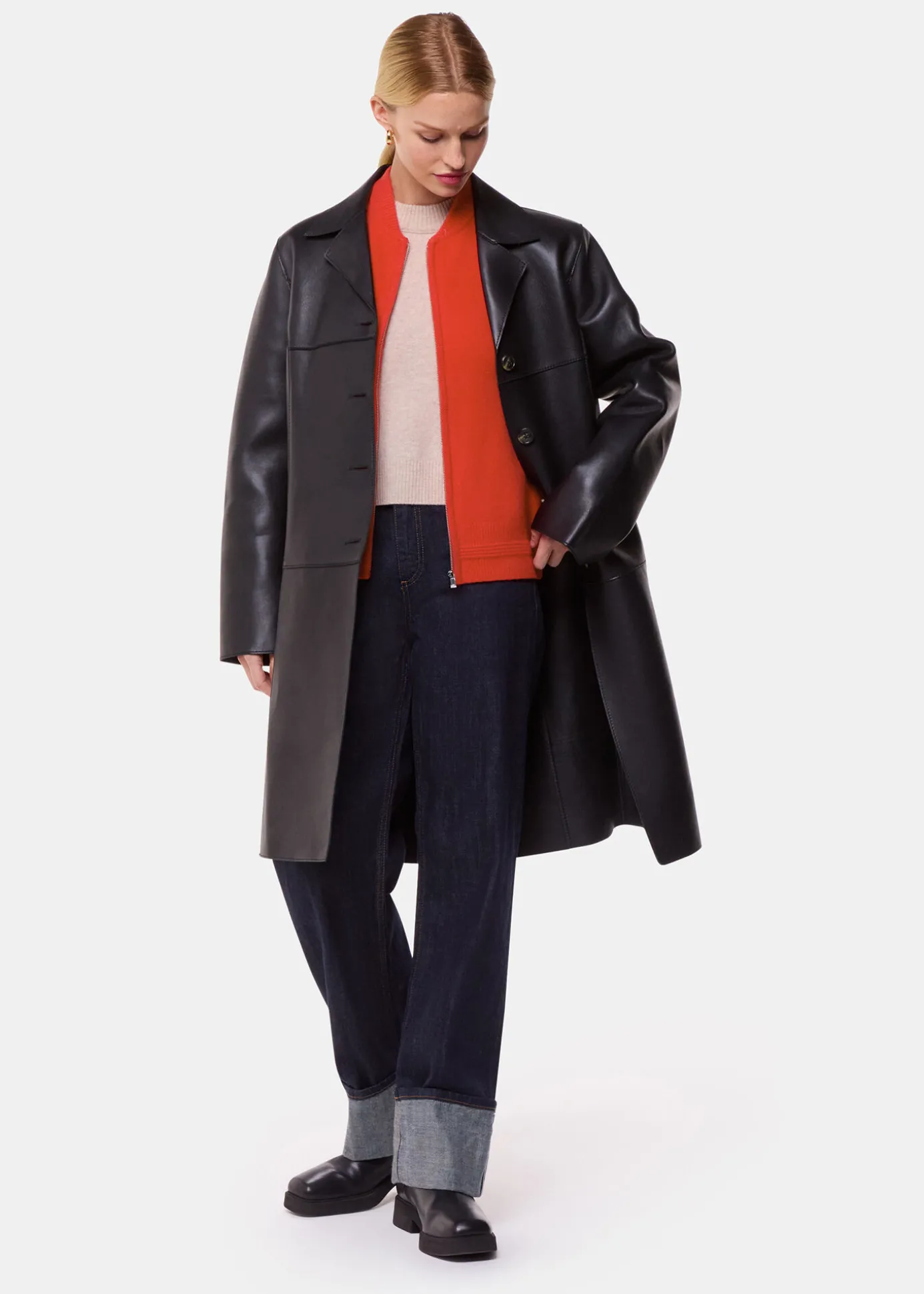 Red Zip Front Bomber Knit