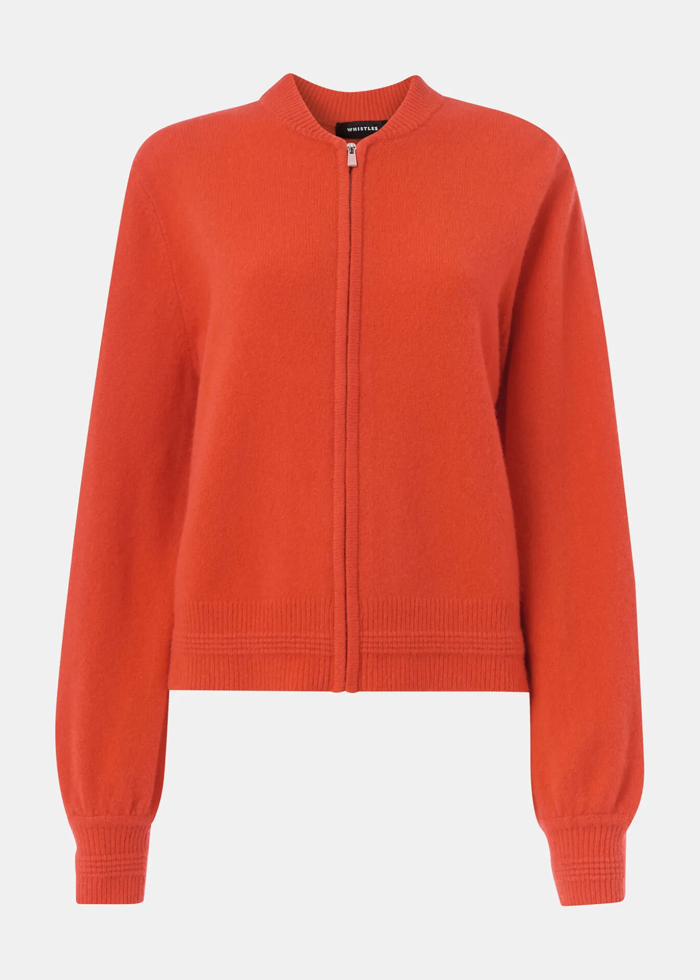 Red Zip Front Bomber Knit