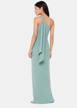 Sage Green Bethan One Shoulder Maxi Dress