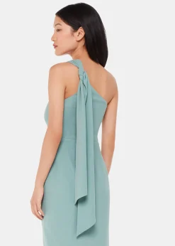 Sage Green Bethan One Shoulder Maxi Dress