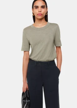 Sage Green Rosa Double Trim T-Shirt