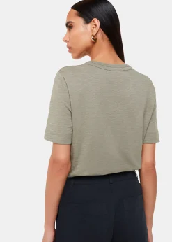 Sage Green Rosa Double Trim T-Shirt