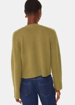 Sage Green Wool Mix Pocket Cardigan