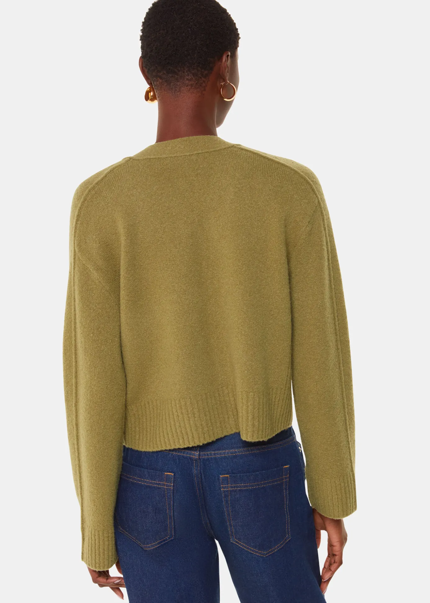 Sage Green Wool Mix Pocket Cardigan