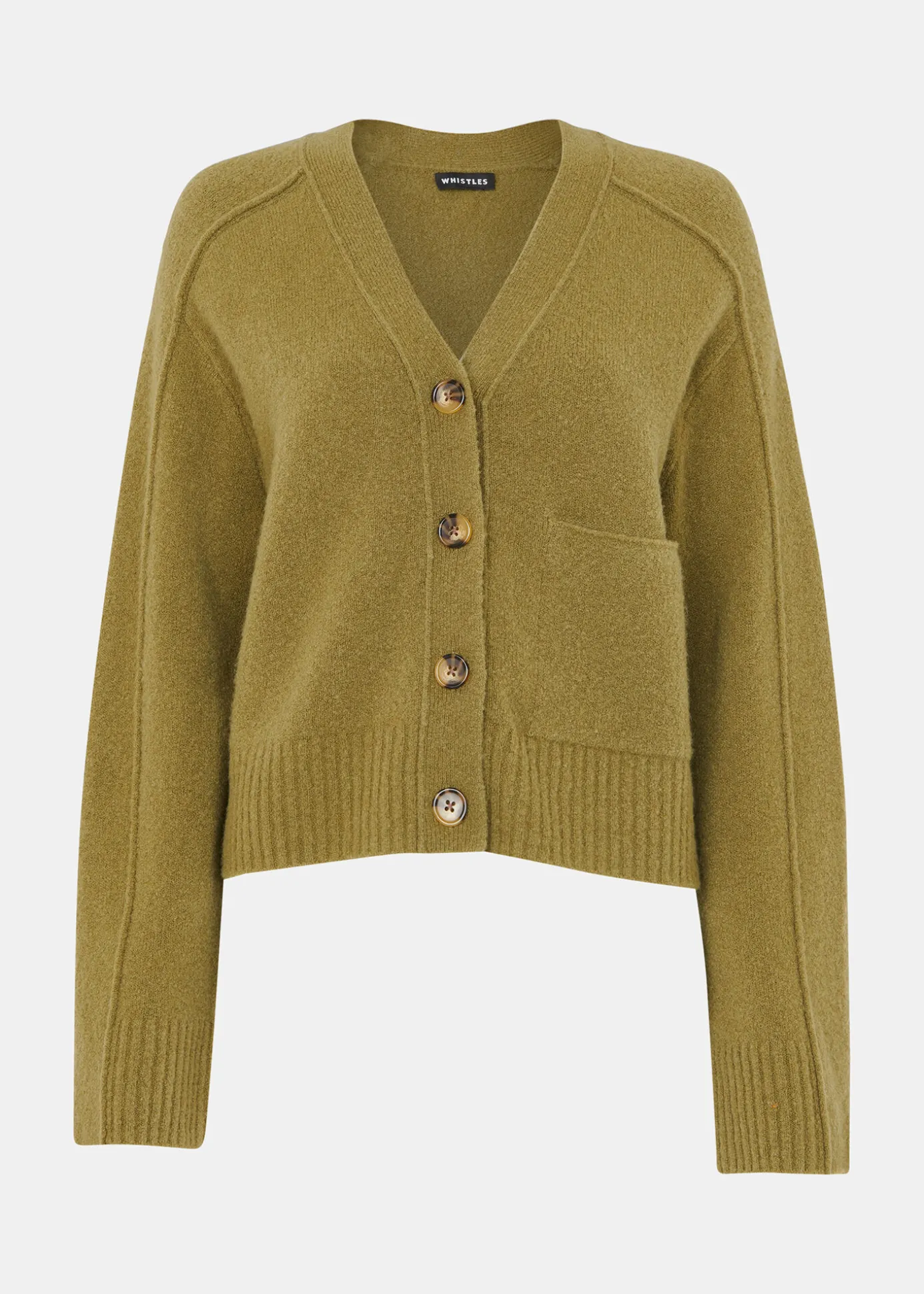 Sage Green Wool Mix Pocket Cardigan